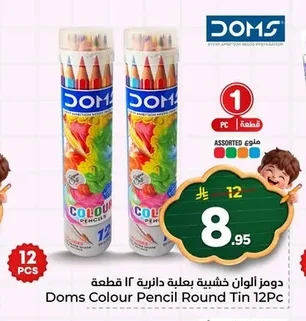 دومز ألوان خشبية دائرية ١٢ قطعة
