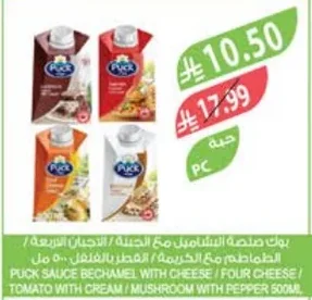 Puck Béchamel Sauce with Cheese / Four Cheeses / Tomato with Cream / Mushroom with Cream