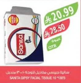 سانيتا جيبسي مناديل للوجه ١٠* ١٣٠ منديل