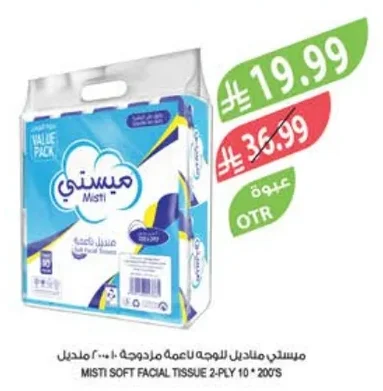 Misti Soft Double Facial Tissues 2 x 10 x 200 Sheets