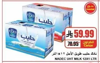 نادك حليب طويل الأجل ١٢ × ١ لتر
