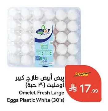 Omelet Fresh Large Eggs Plastic White