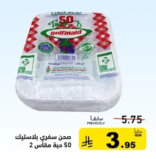 صحن سفري بلاستيك 50 حبة مقاس 2