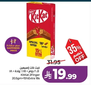 KitKat 2Finger 20.5gm+15%Extra 18s