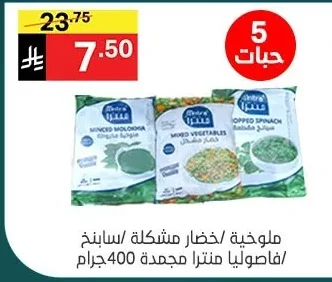 ملوخية /خضار مشكلة /سبانخ /فاصوليا منترا مجمدة