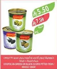 Coopoliva Green or Black Pitted Olives 75g / Whole 100g
