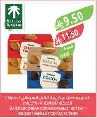 غندور بسكويت كريمة بالفول السوداني / حلاوة / فانيلا / كوكو