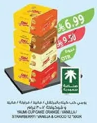 YAUMI CUP CAKE ORANGE/ VANILLA/ STRAWBERRY/ VANILLA & CHOCO 12*30GR
