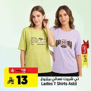 Ladies T Shirts Astd