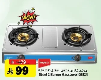 Impex Steel 2 Burner Gas Stove