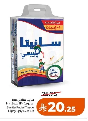 Sanita Facial Tissues Double Ply 130 Sheets x 10