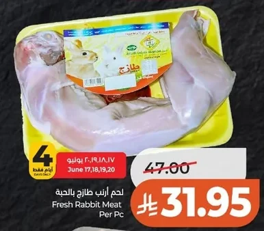 لحم أرنب طازج بالحبة