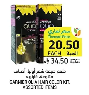 GARNIER OLIA HAIR COLOR KIT, ASSORTED ITEMS