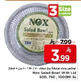 Salad Bowl with Lid 500/750/1000 ml 5 Pcs