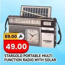 STARGOLD PORTABLE MULTI FUNCTION RADIO WITH SOLAR