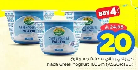 ندى زبادي يوناني سادة ١٦٠ جم متنوع