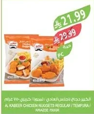 الكبير دجاج ناجتس عادي / تمبورا / كرسبي ٧٥٠ جرام