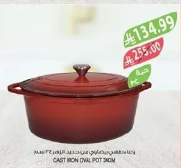 CAST IRON OVAL POT 34CM