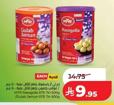 إم تي آر راسغولا جاهز للأكل / غولاب جامون جاهز للأكل