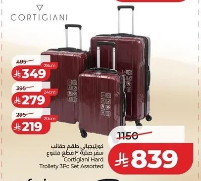 Cortigiani Hard Trolley 3Pc Set Assorted