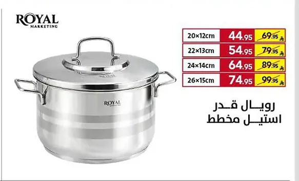 قدر استيل مخطط
