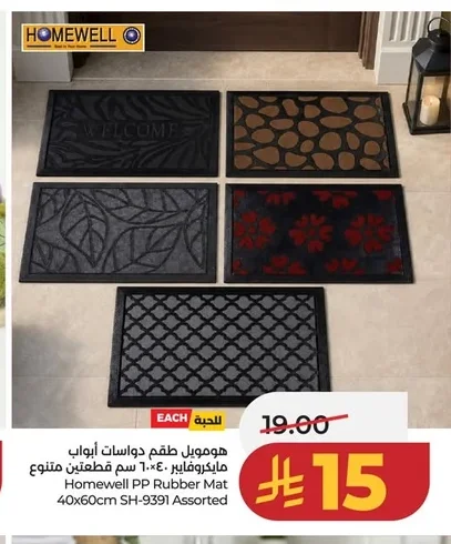 Homewell Microfiber Door Mat Set 40x60cm 2pcs