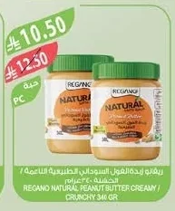 REGANO NATURAL PEANUT BUTTER CREAMY / CRUNCHY 340 GR