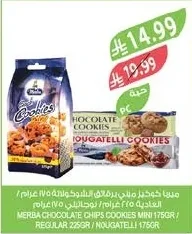 Merba Cookies with Chocolate Chips 175gr / Nougatelli 175gr