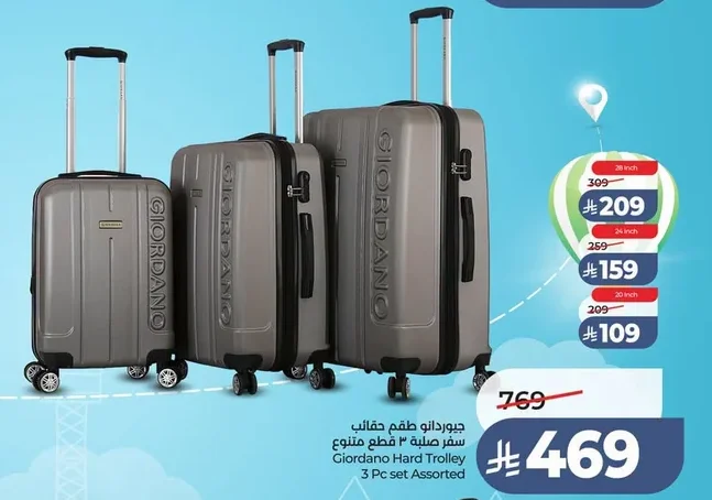 Giordano 3 Piece Hardside Luggage Set