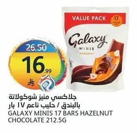 جالاكسي مينيز شوكولاتة بالبندق / حليب ناعم