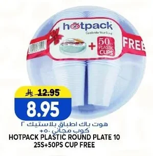 Hotpack Plastic Plates + Free Cup