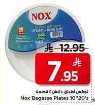 Nox Bagasse Plates 10 Inch 40 Pcs