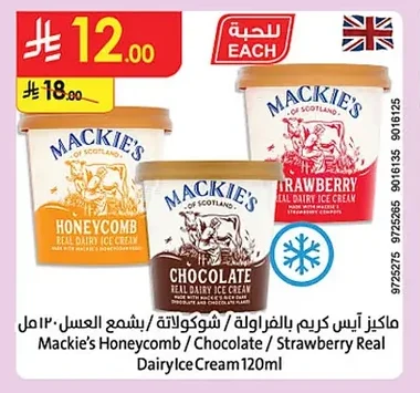 Mackie's Ice Cream Strawberry / Chocolate / Honeycomb