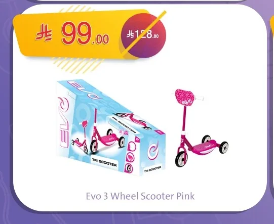 Evo 3 Wheel Scooter Pink