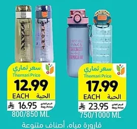قارورة ماء، أصناف متنوعة