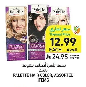 صبغة شعر، أصناف متنوعة، باليت