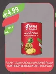 المزرعة شرائح الأناناس في شراب خفيف