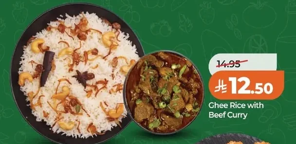 Ghee Rice with Beef Curry