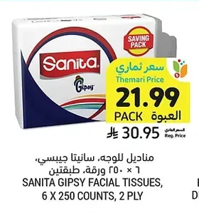 SANITA GIPSY FACIAL TISSUES,