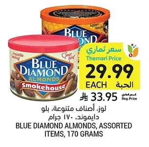 ALMONDS, ASSORTED ITEMS