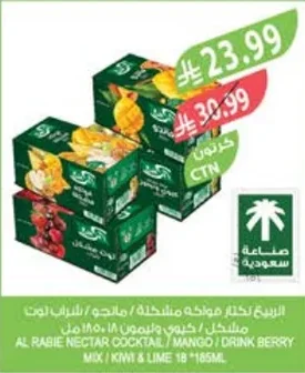 الربيع لكتر فواكهة مشكلة / مانجو / درينك بيري ميكس / كيوي وليمون ١٨ ١٨٥ مل