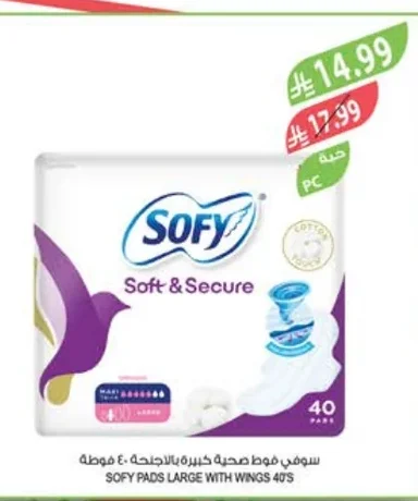 Sofy Sanitary Pads Large with Wings 40 pads
