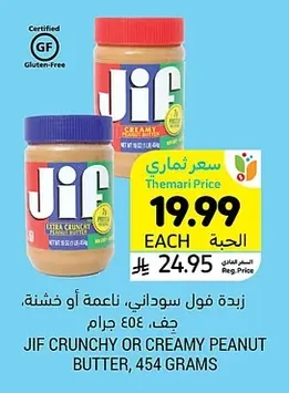 Peanut Butter, Smooth or Crunchy, Jif