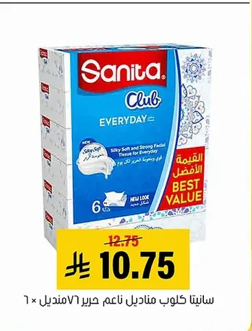 Sanita Club Silky Soft Facial Tissues 7 packs x 6