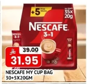 NESCAFE 3IN1 MY CUP BAG 30+5X20GM