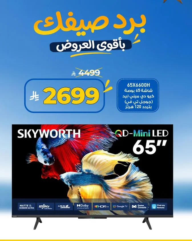 شاشة 65 بوصة