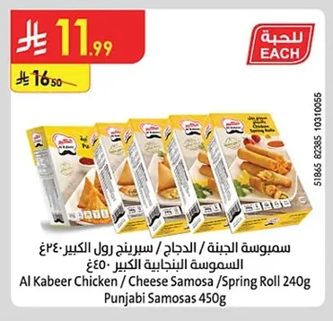 Al Kabeer Samosa Cheese / Chicken / Spring Rolls Punjabi Samosa